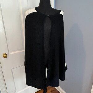 AnneFontaine Black & White Cape/Sweater, "Serena", NWT, Size Small